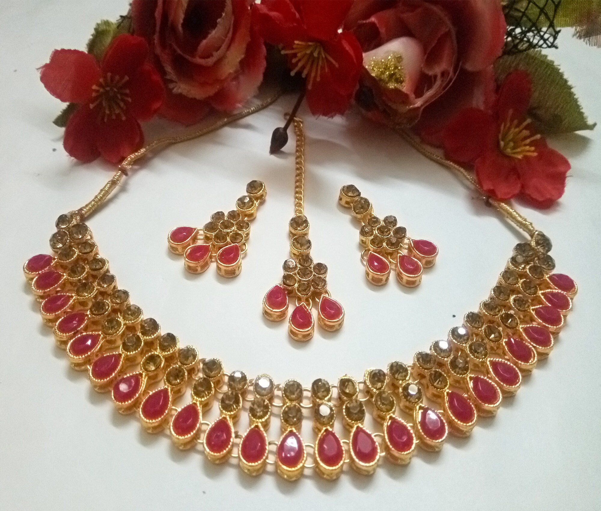 Indian Ruby Necklace - Etsy