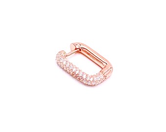 rectangle diamante earrings