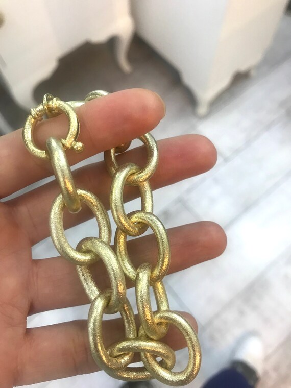 lycia jewelry Chunky Cable Chain Rope Bracelet 925 Silver 14K Rose and Yellow Gold Plated