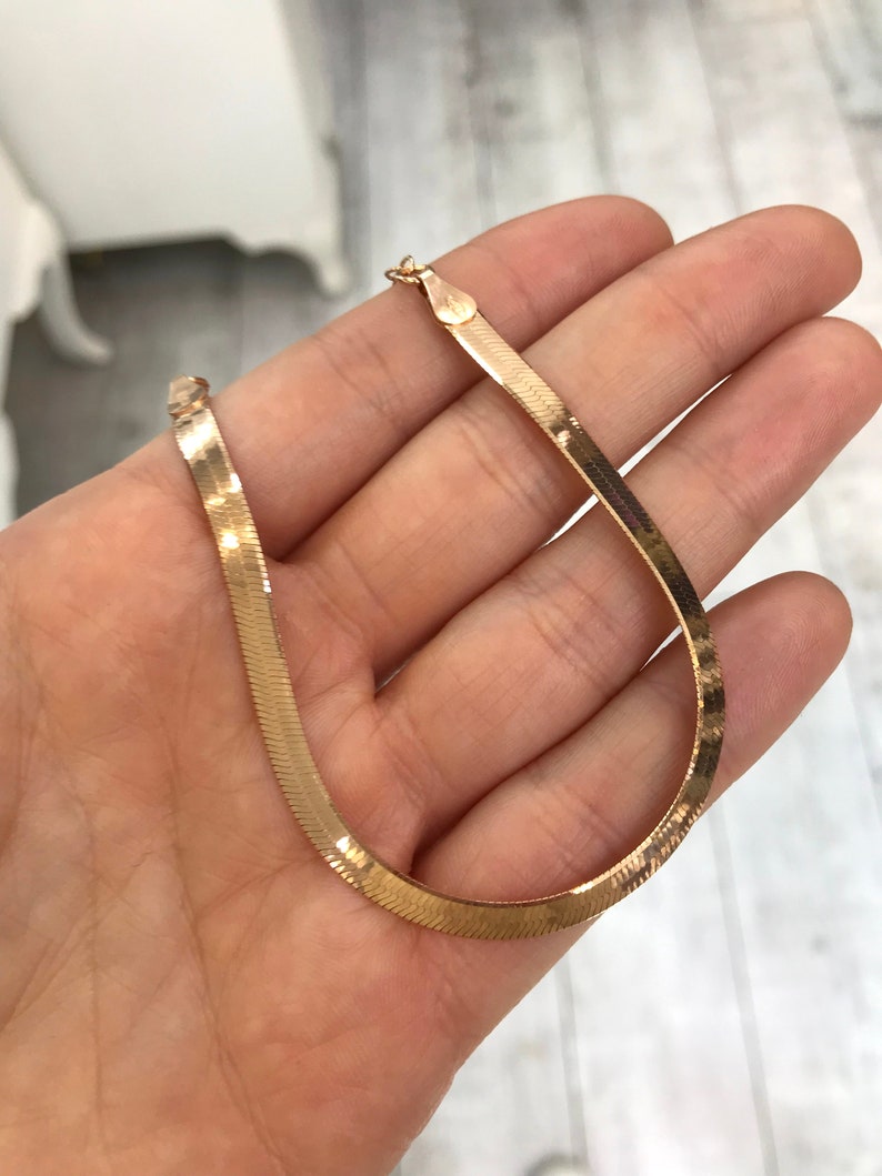 Herringbone Italian Chain Anklet 925 Solid Sterling Silver Etsy