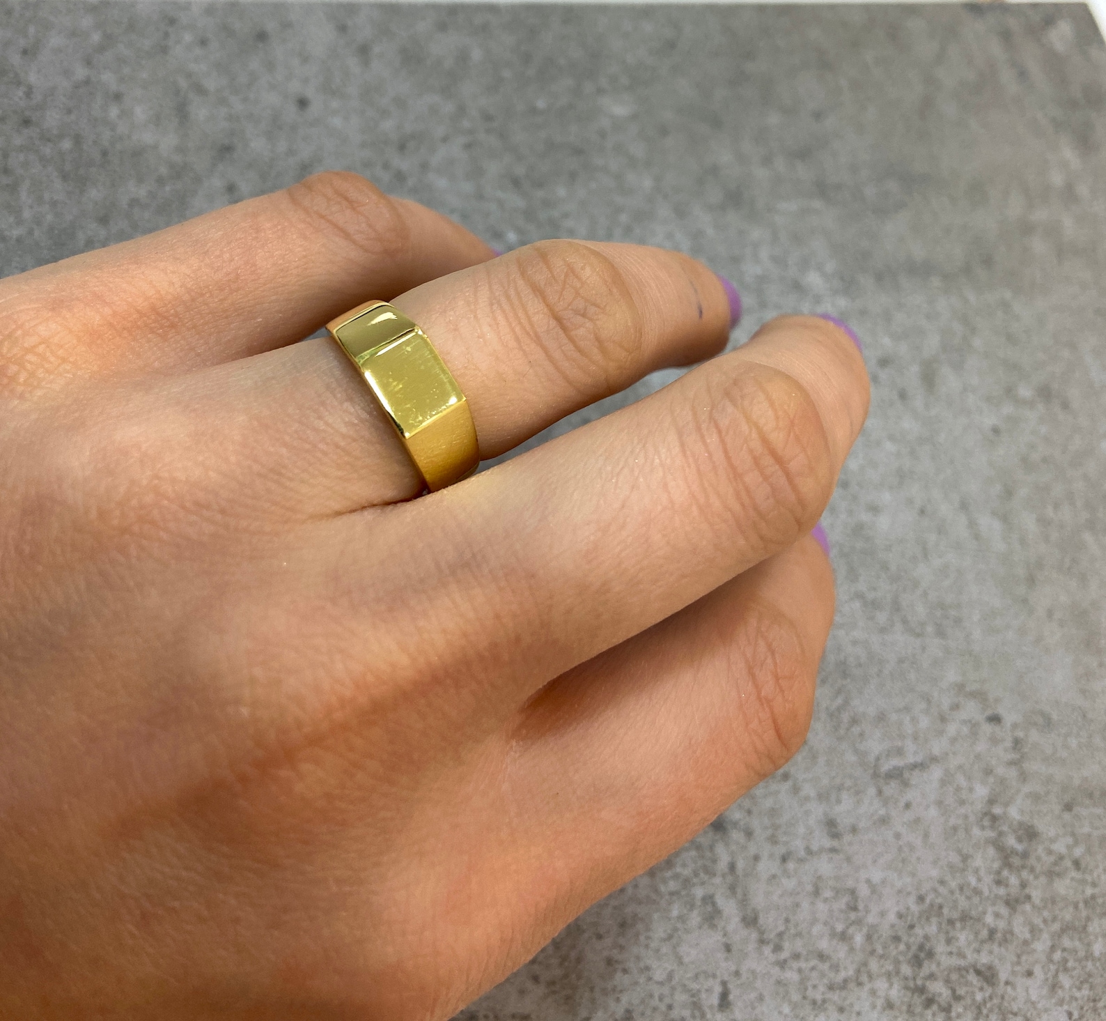 Gold Little Finger Ring 925 Sterling Silver Ring Stacking Band Etsy UK