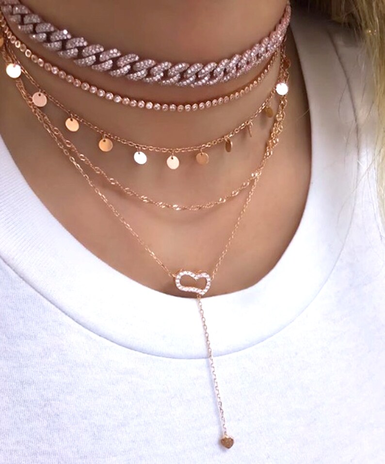 Tennis Choker White Cubic Zirconia Choker 925 Silver Necklace Etsy