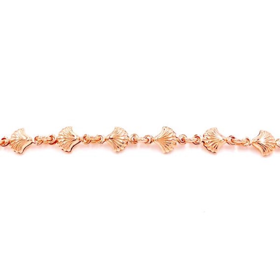 Seashell Anklet 925 Solid Sterling Silver 14K Rose Gold Plated