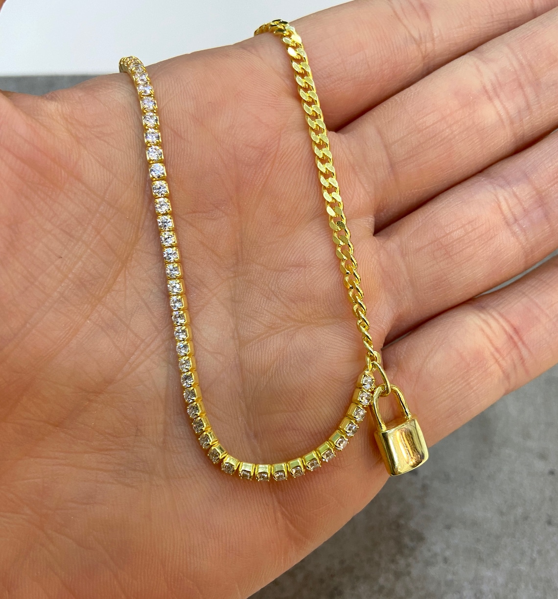 Tennis Kette Halskette Klare Zirkonia Halskette Silber Etsy