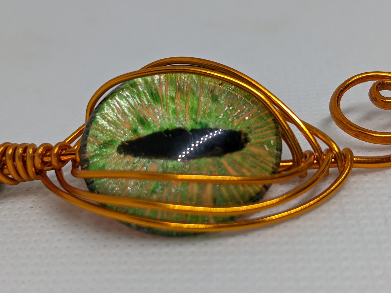 Lime Green en Copper Dragons Eye gewikkeld in geëmailleerd Etsy Nederland