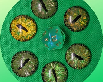 Set of Six Green Dragon Eye Magnets