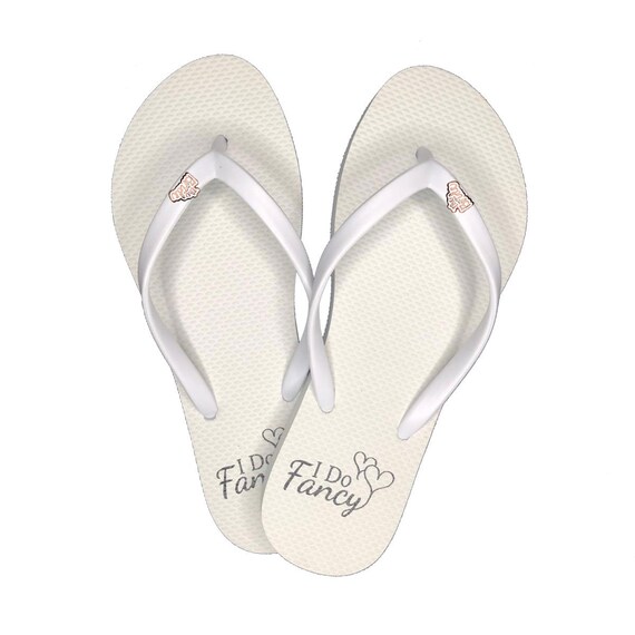 rose gold flip flops wedding