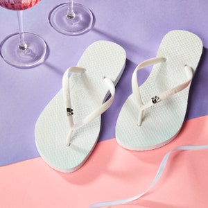 The Bride White Wedding Flip Flops Gift Favour Mr and Mrs Groom