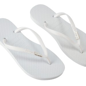 Just Married White Wedding Flip Flops Gift Favour Gifts