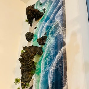 Treasure Island 3D hyper realistic large canvas painting on 48 x 23.5 wooden canvas panel by Nick Metcalf zdjęcie 9