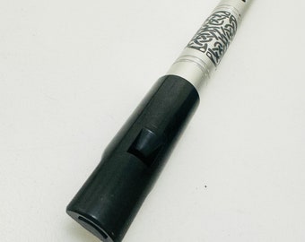 Standard High C Irish Whistle by Nick Metcalf Silver and Black handcrafted, tunable