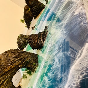 Treasure Island 3D hyper realistic large canvas painting on 48 x 23.5 wooden canvas panel by Nick Metcalf zdjęcie 7