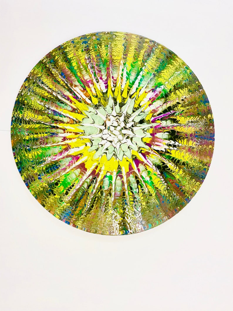 Flower Mandala original acrylic painting by Nick Metcalf image 1