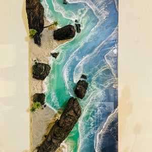 Treasure Island 3D hyper realistic large canvas painting on 48 x 23.5 wooden canvas panel by Nick Metcalf image 1