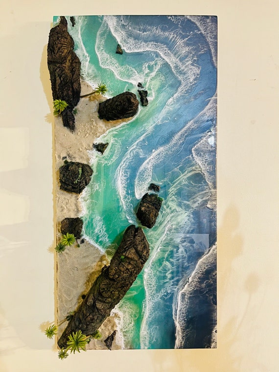 Treasure Island 3D Hyper Realistic Large Canvas Painting on 48 X 23.5  Wooden Canvas Panel by Nick Metcalf 