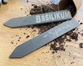 Slate plant signs | individual engraving for your garden | garden decoration | herb sign | gift idea | flower bed | sustainable