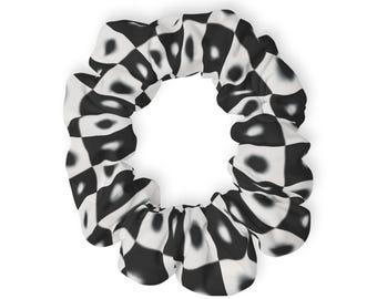 Zwart-wit dambordscrunchie