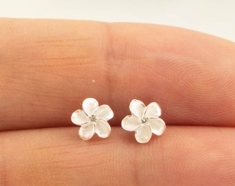 Dainty Flower Stud Earrings, Sterling silver Stud Earrings, Jasmine flower earrings, 925 solid sterling silver stud earrings