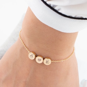 Initial Bracelet,  Personalised Bracelet , Initial dot Bracelet , monogram Bracelet,  mom Bracelet,  gift for her, Mother's Day Gift