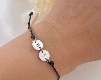 Personalised  Initial Bracelet, Wax String Initial Bracelet , Men Initial Bracelet , Mother's Day Gift, Bridesmaids Gifts, Friendship Gifts