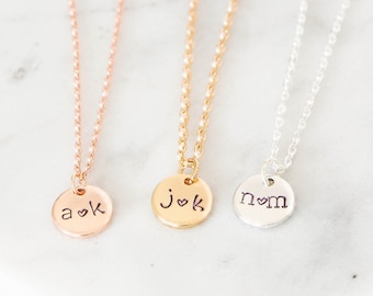 Personalized Initial Disc Necklace, Couple Jewelry, Anniversary Gift