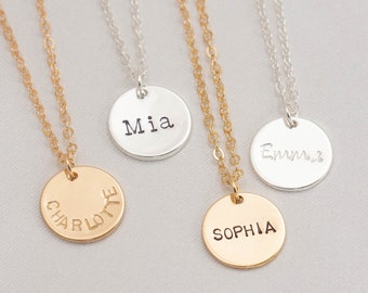 Name Necklace, Family Necklace, Custom Disc Necklace, Mother's Day Gift, Personalised Jewelry, Gift For Her, Mom Jewelry