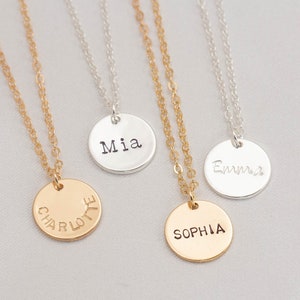 Name Necklace, Family Necklace, Custom Disc Necklace, Mother's Day Gift, Personalised Jewelry, Gift For Her, Mom Jewelry