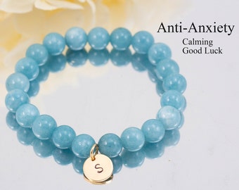 STRESS & ANXIETY Relief Aquamarine Bracelet, Anxiety Bracelet, Calming Bracelet, Healing Bracelet, Gift for Her