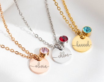 Custome Birthstone Name Necklace, Personalised Necklace for Women, Mother's Day Gift, Grandmother Gifts, New Mum Gifts, Gift For Her, ST
