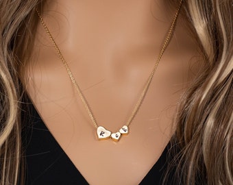 Mother Daughter Necklace Initial Heart 