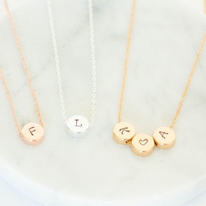 Initial necklace, Personalised necklace, Initial dot necklace, monogram necklace,  mom necklace, bridesmaid gift, gift for her, gift for mum