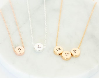 Initial necklace, Personalised necklace, Initial dot necklace, monogram necklace,  mom necklace, bridesmaid gift, gift for her, gift for mum