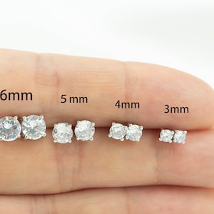 CZ Diamond Sterling Silver Stud Earrings: Simple Everyday Jewelry