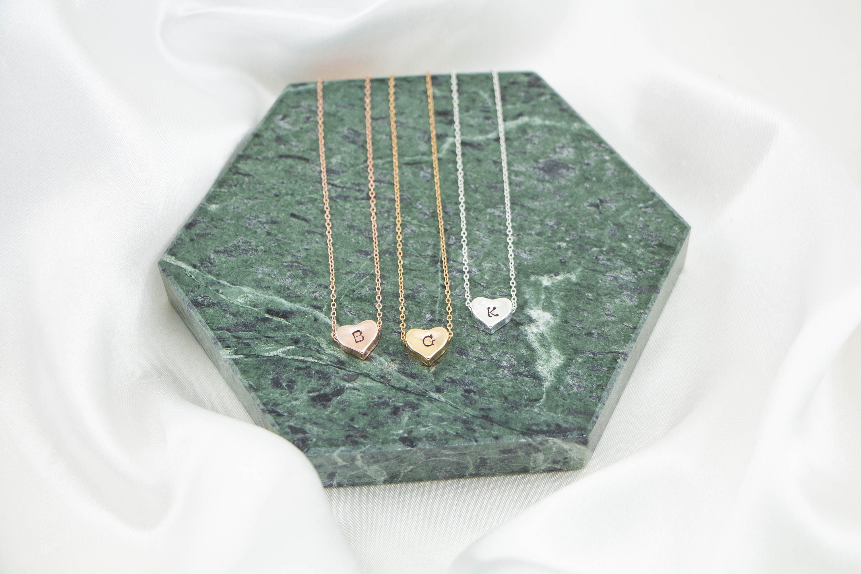 Initial heart necklace, personalised initial necklace, custom initial…