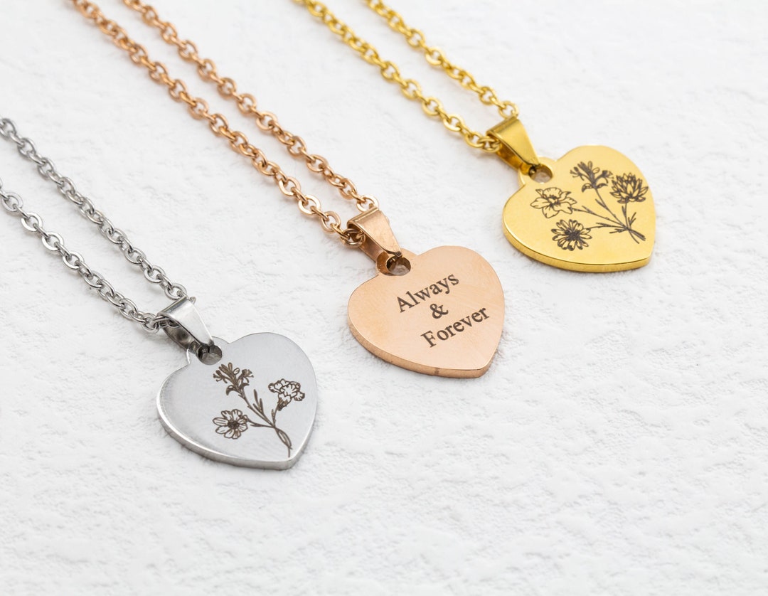 Combined Birth Flower Necklace, Family Necklace, Mom Necklace, Mothers