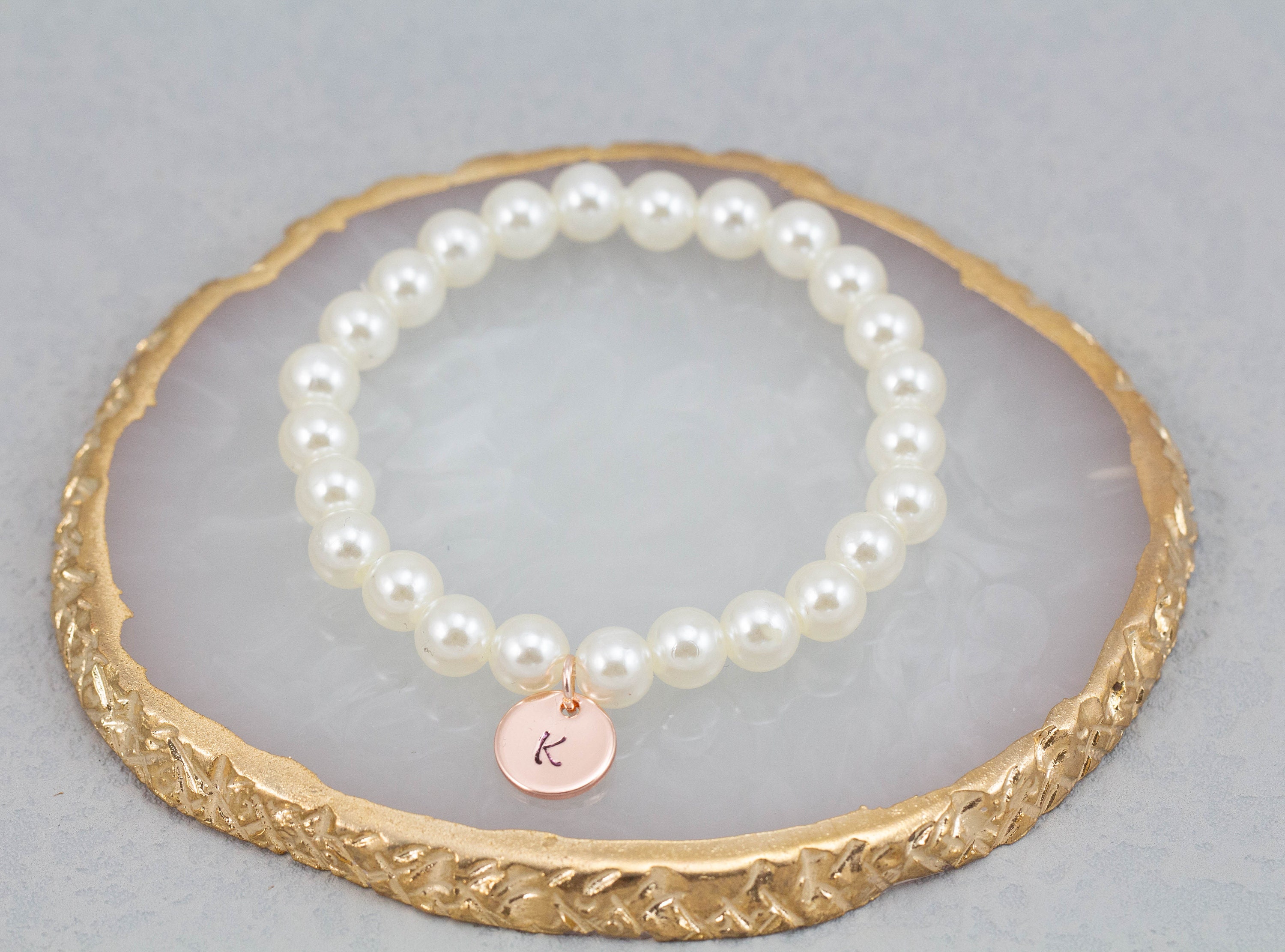 Personalised Flower Girl Gift Flower Girl Pearl Bracelet Etsy