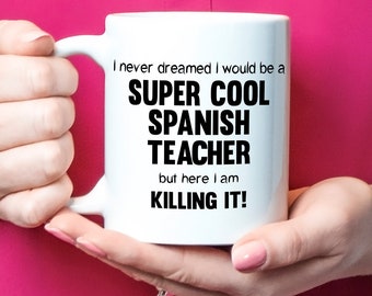Regalo de profesor de español, taza de profesor de español, taza de café de profesor de español