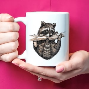 Raccoon Gift, Raccoon Mug, Raccoon Coffee Cup