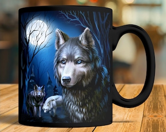 Lonely Wolf Face NEW Colour Changing Tea Coffee Mug 11 ozWellcoda Lonely Wolf Face NEW Colour Changing Tea Coffee Mug 11 ozWellcoda