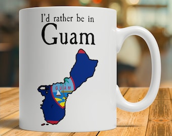 Guam Gift, Guam Art, Guam Map, Guam Mug, Guam Coffee Cup