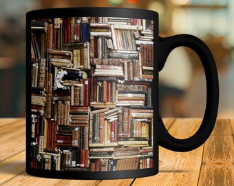 Bookish Coffee Mug, Library Gift, Bookcase Coffee Mug, Library Mug, Library Coffee Cup, Librarian Gift, Librarian Mug, Librarian Coffee Cup