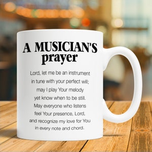Regalo de músico, taza de músico, taza de café de músico, oración de un músico
