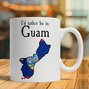 Guam Gift, Guam Art, Guam Map, Guam Mug, Guam Coffee Cup