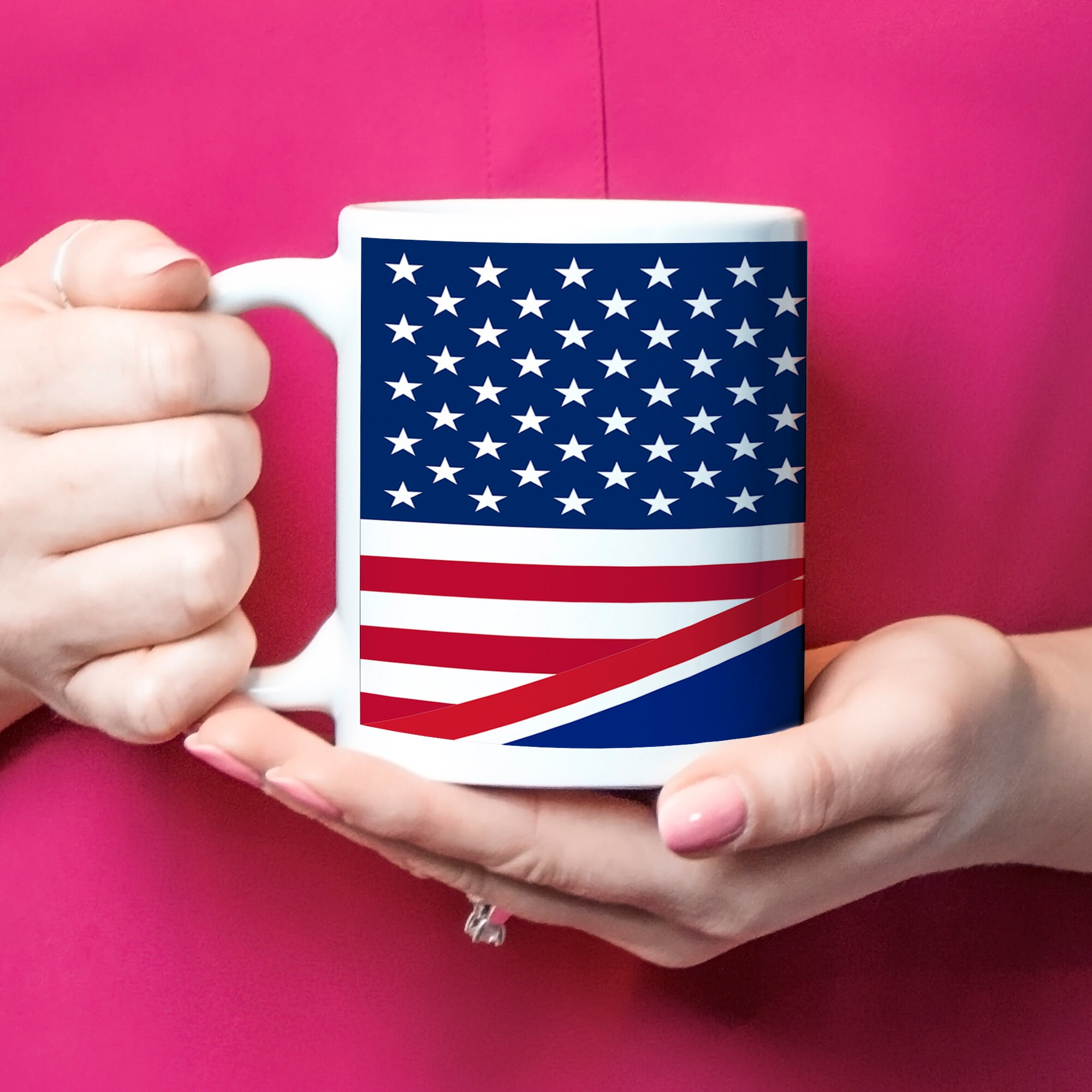 Patriotische Keramik-Tassen – 2 Stück, 340 Ml, Mit US-Flaggen-Design, Sternen & Streifen, Für 4. Juli, Geschenk Oder Deko