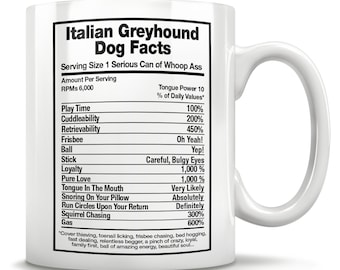 Italian Greyhound Dog Facts, Greyhound Gift Idea, Greyhound Dad, Greyhound Daddy, Greyhound Lover, Greyhound Mom, Greyhound Lover Mug