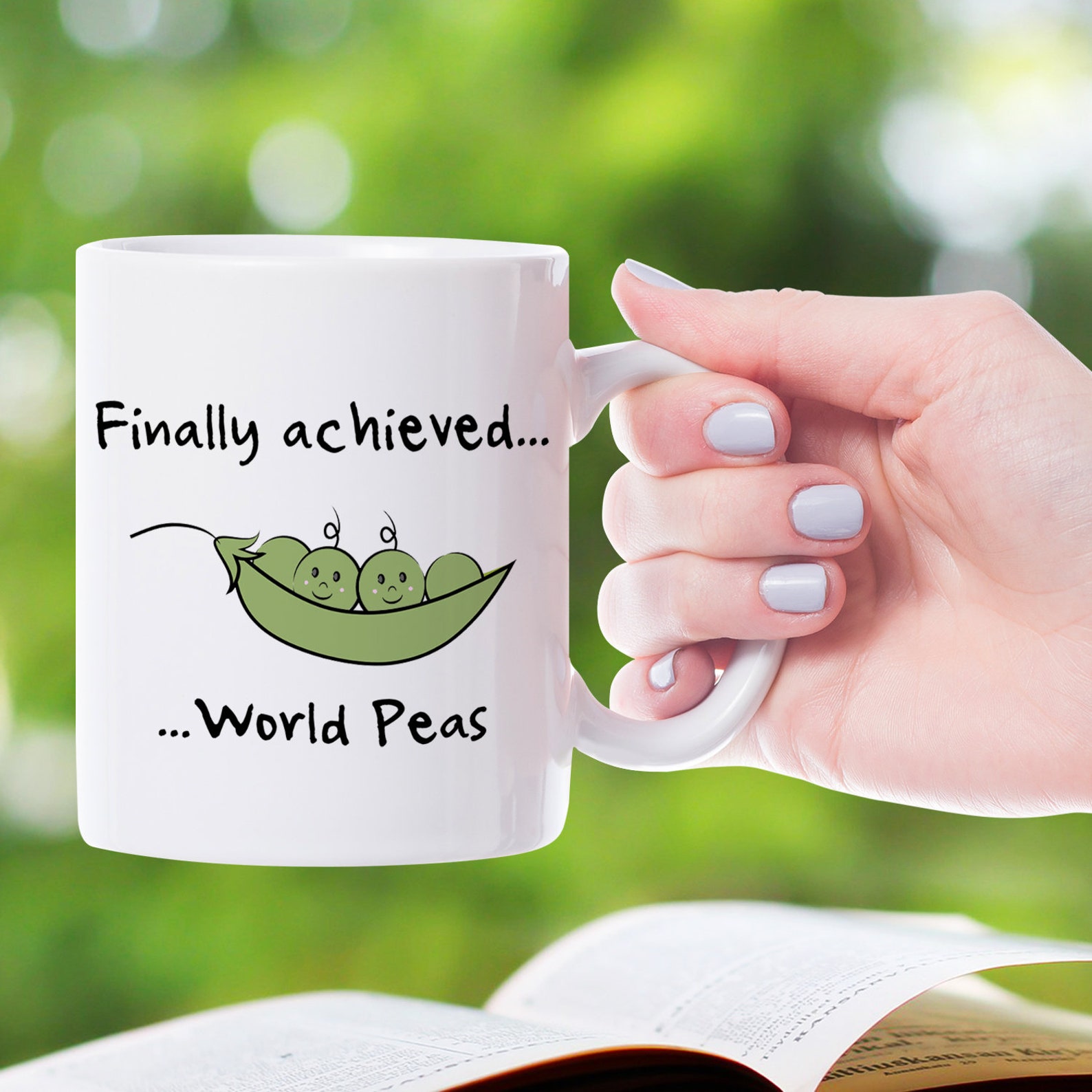 Pun Coffee Mug Gift Finally Achieved World Peas Etsy UK
