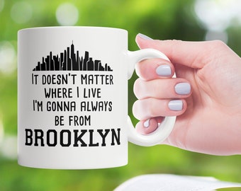 Brooklyn Gift, New York Gift, Brooklyn Mug, Brooklyn Coffee Cup, Brooklyn New York Souvenir