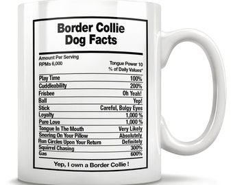 Collie Dog Facts, Border Collie Gift, Border Collie Mug, Collie Lover, Collie Mom, Border Collie Dad, Border Collie Mom, Collie Dad