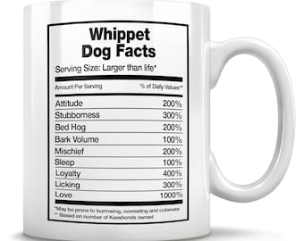 Whippet Dog Feiten, Whippet mok, Whippet aanwezig, Whippet cadeau idee, Whippet eigenaar, voor Whippet liefhebbers, Whippet moeder, Whippet vader