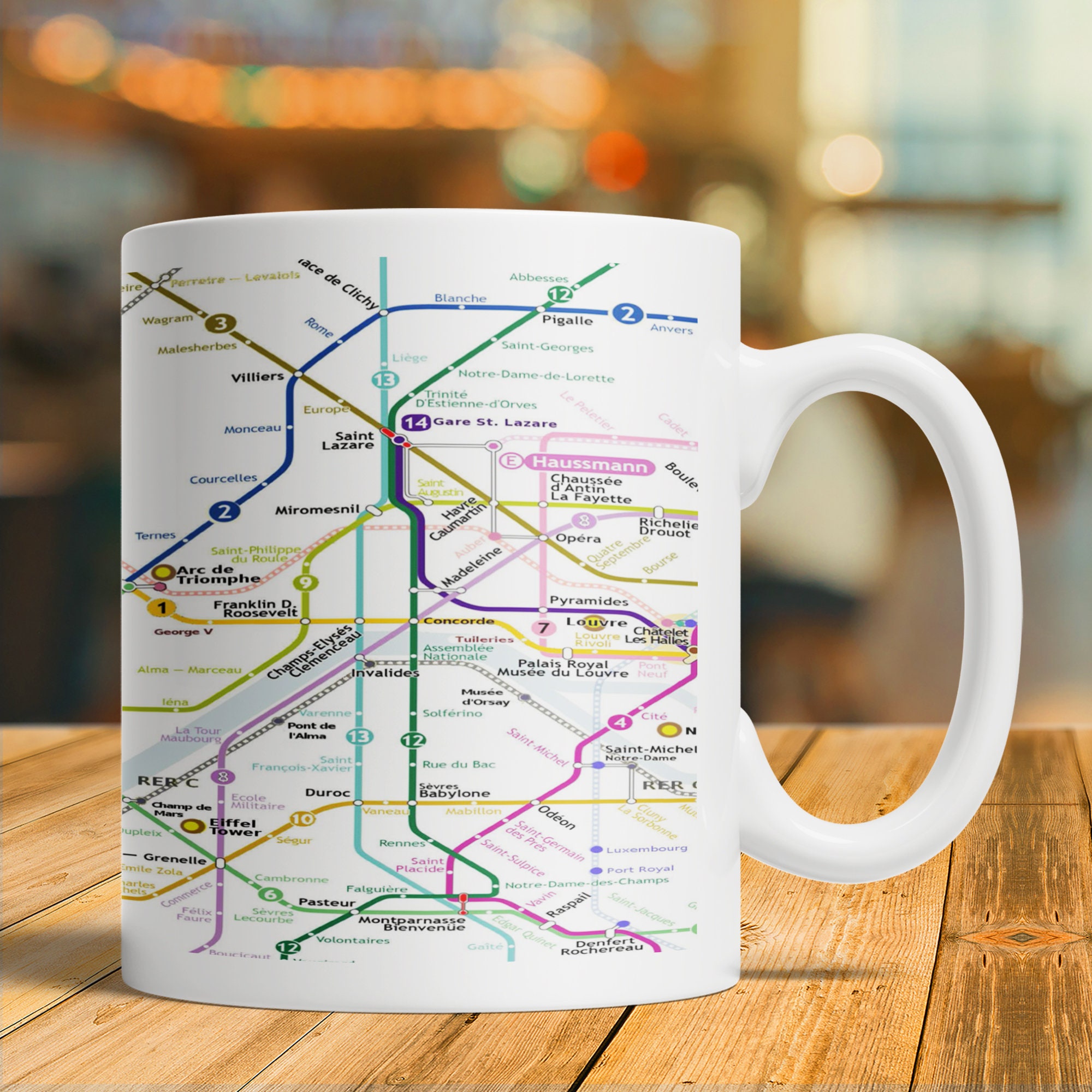 Paris Metro Map Coffee Mug Paris Mug France Mug Paris 